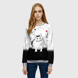 Свитшот женский CAT LOVE, цвет: 3D-меланж — фото 2