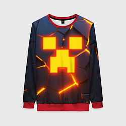 Свитшот женский ОГНЕННЫЙ КРИПЕР 3D ПЛИТЫ FIRE CREEPER, цвет: 3D-красный