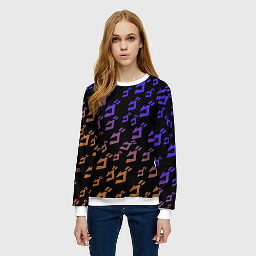 Женский свитшот JOJOS BIZARRE ADVENTURE PATTERN / 3D-Белый – фото 3