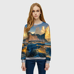 Свитшот женский Красивый горный пейзаж, цвет: 3D-меланж — фото 2