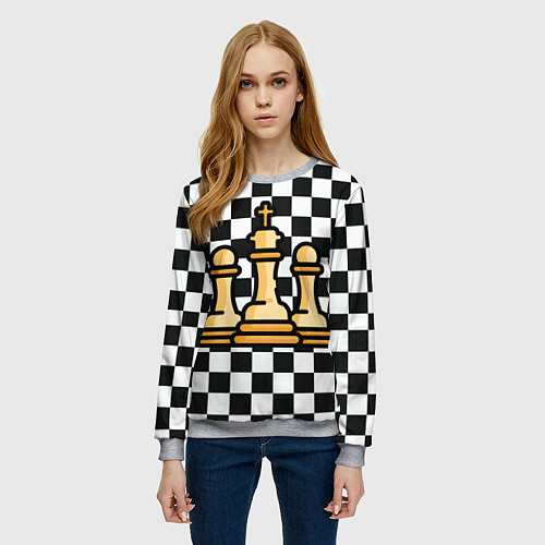 Женский свитшот ChessKing Abstraction / 3D-Меланж – фото 3