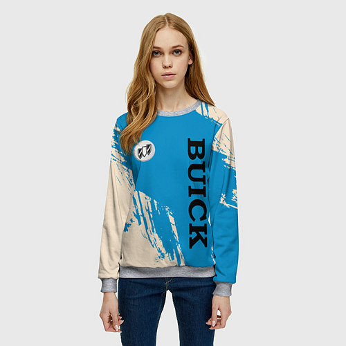 Женский свитшот Buick Logo emblem / 3D-Меланж – фото 3