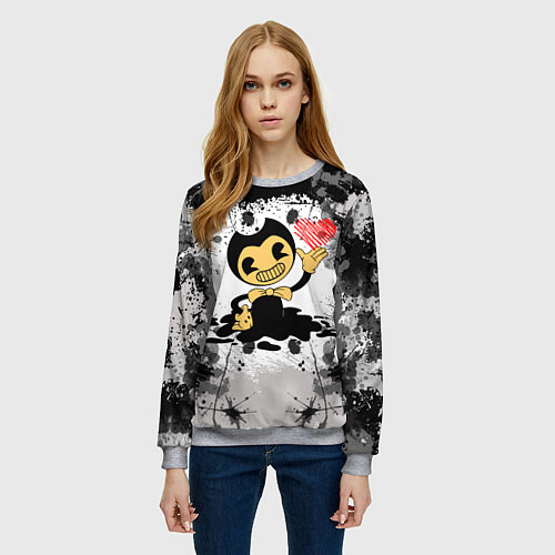 Женский свитшот BENDY LOVE БЕНДИ С СЕРДЦЕМ / 3D-Меланж – фото 3