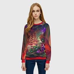 Свитшот женский Рождественские тайны, цвет: 3D-красный — фото 2