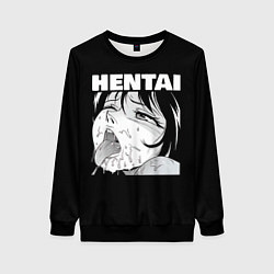 Свитшот женский HENTAI девочка ahegao, цвет: 3D-черный