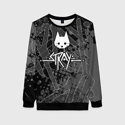 Свитшот женский Stray кот бродяга, цвет: 3D-черный