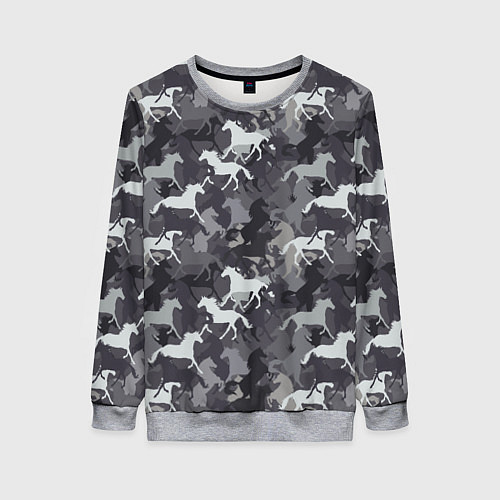 Женский свитшот Табун Лошадей / 3D-Меланж – фото 1