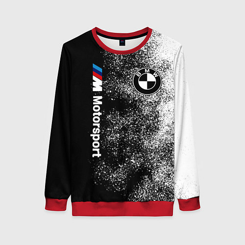 Женский свитшот БМВ Черно-белый логотип / 3D-Красный – фото 1