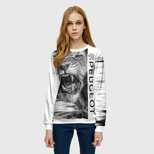 Женский свитшот Peugeotlion / 3D-Белый – фото 3