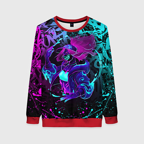 Женский свитшот KDA NEON GRAFFITI LEAGUE OF LEGENDS / 3D-Красный – фото 1
