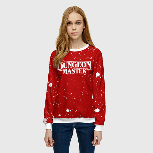 Женский свитшот DUNGEON MASTER BLOOD ГАЧИМУЧИ КРАСНЫЙ / 3D-Белый – фото 3