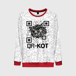 Свитшот женский QR код котик, цвет: 3D-красный