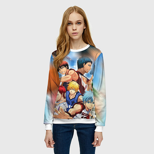 Женский свитшот KUROKO BASKETBALL КОМАНДА / 3D-Белый – фото 3