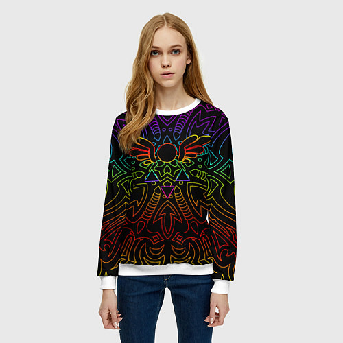 Женский свитшот МАГИЧЕСКАЯ РУНА, ДЕЛЬТА РУНА DELTARUNE / 3D-Белый – фото 3