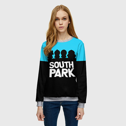 Женский свитшот Южный парк персонажи South Park / 3D-Меланж – фото 3