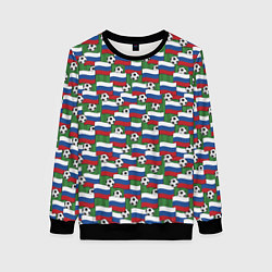 Свитшот женский Россия футбол, цвет: 3D-черный