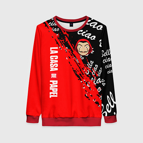 Женский свитшот La Casa de Papel bum bum ciao / 3D-Красный – фото 1