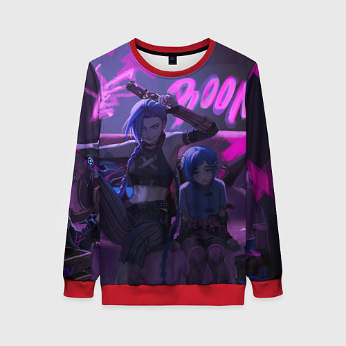 Женский свитшот Джинкс Паудер - Jinx Powder / 3D-Красный – фото 1