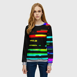 Свитшот женский Color fashion glitch, цвет: 3D-меланж — фото 2