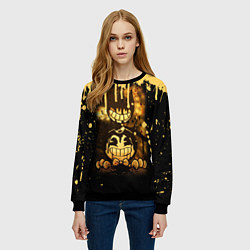 Свитшот женский Bendy And The Ink Machine Игра Бенди, цвет: 3D-черный — фото 2