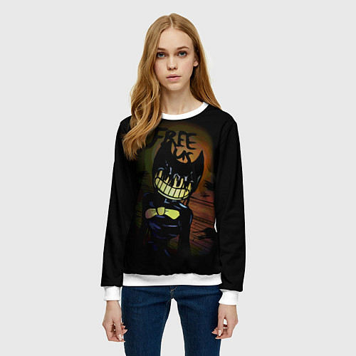 Женский свитшот Бенди Bendy And The Ink Machine / 3D-Белый – фото 3