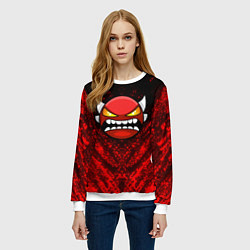 Свитшот женский Игра Геометри Дэш Geometry Dash Game, цвет: 3D-белый — фото 2