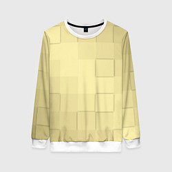 Свитшот женский Золотые квадраты, цвет: 3D-белый