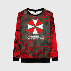 Свитшот женский Umbrella Corporation соты, цвет: 3D-черный