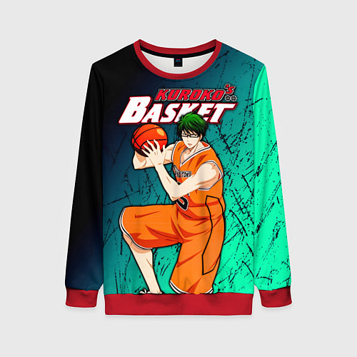 Женский свитшот Kuroko no Basuke, Midorima Shintaro Шинтаро Мидори / 3D-Красный – фото 1
