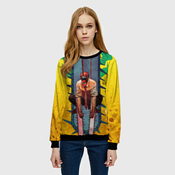 Свитшот женский Chainsaw Man - Дэндзи, цвет: 3D-черный — фото 2