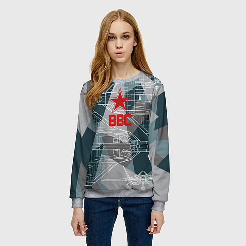 Женский свитшот SU-57 FELON / 3D-Меланж – фото 3