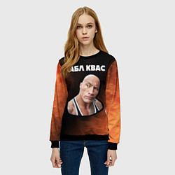Свитшот женский BUBBLE KVASS - СКАЛА Пламя, цвет: 3D-черный — фото 2