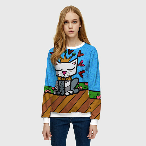 Женский свитшот Romero Britto - Originals / 3D-Белый – фото 3