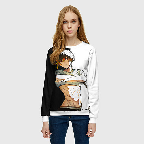 Женский свитшот Чжун Ли в хорошей форме GENSHIN IMPACT / 3D-Белый – фото 3