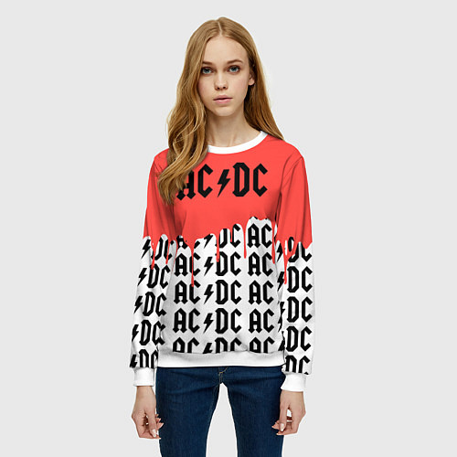 Женский свитшот Ac dc rock / 3D-Белый – фото 3