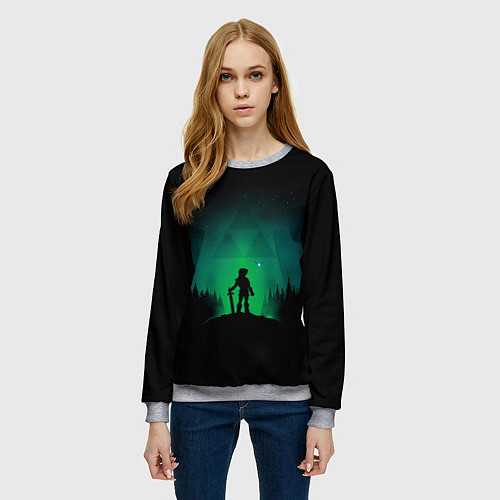 Женский свитшот Линк на холме / 3D-Меланж – фото 3