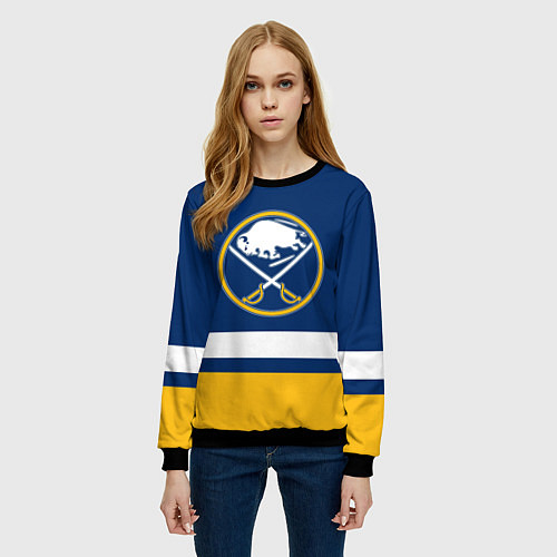 Женский свитшот Buffalo Sabres, Баффало Сейберз / 3D-Черный – фото 3