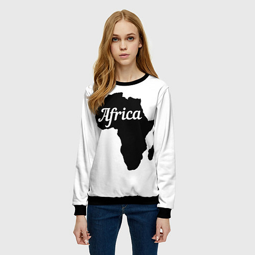 Женский свитшот Африка черно-белая двусторонняя / 3D-Черный – фото 3
