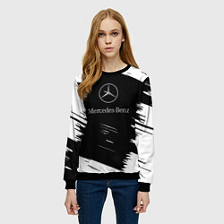 Свитшот женский Mercedes-Benz Текстура, цвет: 3D-черный — фото 2