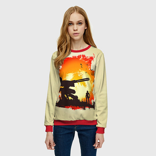 Женский свитшот Снейк и Метал Гир / 3D-Красный – фото 3