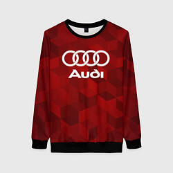 Свитшот женский Ауди, Audi Красный фон, цвет: 3D-черный
