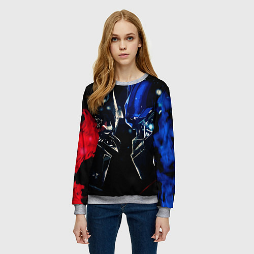 Женский свитшот Тансформеры Оптимус и Мегатрон 2022 / 3D-Меланж – фото 3