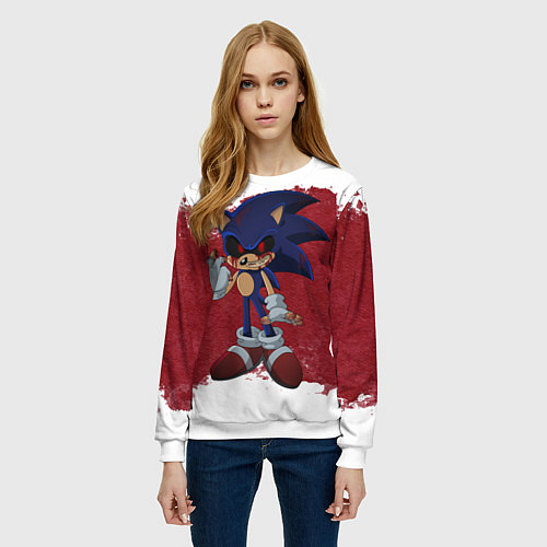 Женский свитшот Sonic Exe! / 3D-Белый – фото 3