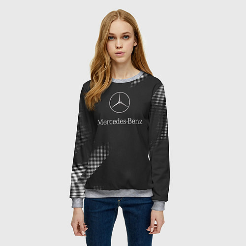 Женский свитшот Mercedes-Benz Мерс / 3D-Меланж – фото 3