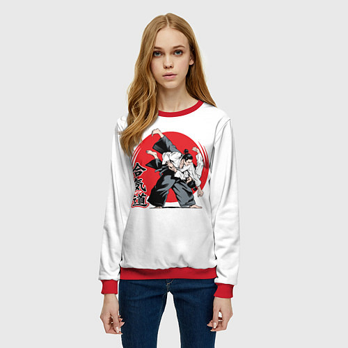 Женский свитшот Айкидо Aikido / 3D-Красный – фото 3