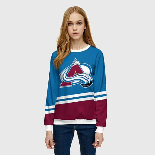 Женский свитшот Colorado Avalanche, Колорадо Эвеланш / 3D-Белый – фото 3