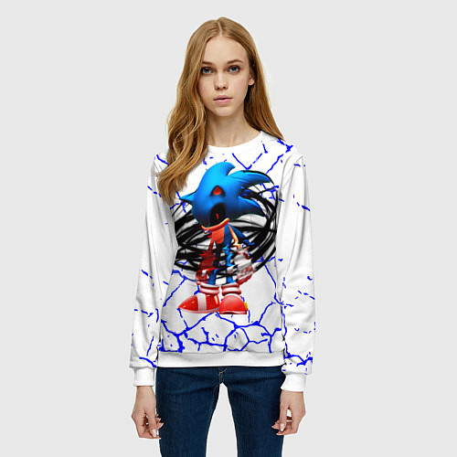 Женский свитшот СОНИК EXE ТЕМНЫЙ СОНИК / 3D-Белый – фото 3