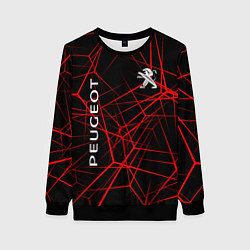 Свитшот женский Peugeot: Красные тонкие линии, цвет: 3D-черный
