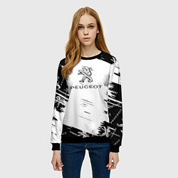 Свитшот женский Peugeot Auto Бренд, цвет: 3D-черный — фото 2