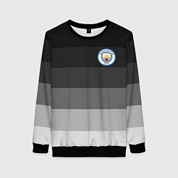 Свитшот женский Манчестер Сити, Manchester City, Серый градиент, цвет: 3D-черный